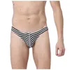 Sous-vêtements hommes taille basse taille basse sous-vêtements sexy rayé hanche élever Eronic respirant vêtements de nuit gay Ropa intérieur Hombre # D4