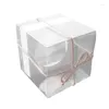 Baking Moulds Transparent Cupcake Packaging Box PVC Cake With Jute Rope 12 Pcs Cup