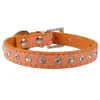 Dog Collars Wholesale Link Rhinestone Collar For Chihuhua Soft Suede Leather 500pcs