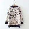 FI CARTO W SWEATER SWEATER KOBIET 2023 Zima NOWOŚĆ ŚWIĘTE CAT RETRO PROFIAL LG-SLEEVED PŁATNIK 15JQ#