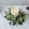 Dekorativa blommor Julprydnadsljushållare Ljusstake Wreath Centerpiece Artificial Cherry Pinecone Garland Diy Year Wedding Deco
