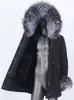 Furyourself 2023 Новая водонепроницаемая мужская парка Lg Зимняя куртка из натурального натурального меха лисицы Ракко с воротником и капюшоном Толстая уличная одежда u53w #