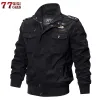 Mens 100% Cott Jackets Plus Size 5XL Spring Autumn Multi-Pocket Military Bomber Jacket Male Casual Air Force Flight Coat Man A3wt#