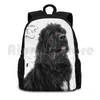 Backpack The Noble Foundland Dog Outdoor Hiking Waterproof Camping Travel Portrait Digital Drawing