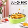 Serviessets Lunchbox Roestvrij staal Bento Draagbaar Luchtdicht met handvat Voor volwassenen en kinderen 900 ml Saladesoep