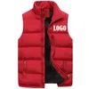 Personnalisé Hommes Gilet Manteaux Vestes Épais Col Montant Couleur Unie Cott Gilet Canard Doudoune Manches Manches F0tZ #