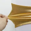 Sashes 10pcs/50pcs Elastic Stretch Chair Bow Ribbon Band Belt For Hotel Party Decoration Metallic Gold Spandex Wedding Chair Sash Tie