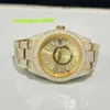 Yellow Gold Fashion Round Dial Stainless Steel Watch Pass Diamond Tester Vvs Moissanite Handmade Mechanical Watches