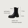 Bottes Automne Chaussures Femmes Split Cuir Bout Rond Talon Chunky Femme Hiver Bande Élastique Solide Court Moderne