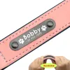 Embossing Personalized Dog Collar Custom Leather Dog Collars Inner Padded Pet Id Collar for Small Medium Large Dogs Pitbull Bulldog