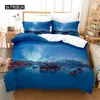 Ensemble de literie paysage naturel housse de couette Snow Mountain