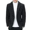 2023 Autumn Winter Men's Woolen Suit Jacket förtjockad och varm casual busin blazers streetwear social dr coat män kläder 933n#