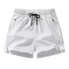 Herenshorts Heren Activewear Elastisch Trekkoord Taille Sport met ritszakken Effen kleur Ijszijde Strand voor de zomer