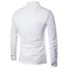 Chemise pour hommes persalité musulmane double patte décontractée chemise à manches fi lg 08lV #