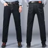 2023 New Men's Stretch Regular Fit Jeans Busin Casual Classic Style Fi Denim Trousers Male Black Blue Pants f1V6#