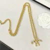 Designer Luxury Classic Pendant Necklace French Famous Brands Golden Letter Metal Brass Material Women Charm Jewelry Girl High Quality Fashion Grace Gift Sister