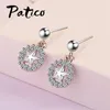 Dangle Earrings Five Star Pendant For Women Fashion Jewelry 925 Sterling Silver Shinning Crystal Accessory Wholesale