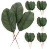 Fleurs décoratives feuilles de Magnolia artificielles, faux Arrangement floral vert unique réaliste