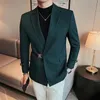 Yüksek kaliteli takım erkekler İngiliz tarzı ince zarif fi busin casual dr tuxedo eklenmiş yakalı kılıf kılıfı blazer ceket v9dr#