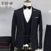 2023 Fi New Men Casual Boutique Busin Wedding Hosting Performance Three Pieces Golden Suit Blazers Jacket Vest Pants Set S340#