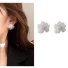 Boucles d'oreilles à clous faites à la main, fleur florale, goutte d'eau, tissu, vêtements pour femmes