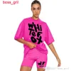 Women Tracksuits Two Pieces Set Designer 2024 New Top Fashion Foam Printing T-shirt Tight Sports Split Pants Set 7 Colours