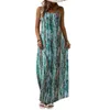 Casual Dresses Stylish Printed Maxi Dress Bohemian Style Women's Vacation For Beach Resort Wear V Neck Loose Sleeveless