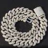 Mrożona w Miami Cuban Link Sain Gold Silver Men Hip Hop Naszyjnik 16 cali 18 cali 22 cali 24 cali 18mm240J