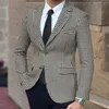 Houndstooth Plaid blazer för män en bit kostymjacka med 2 sidoslits slim fit casual manlig kappa fi kläder 2023 z07j#