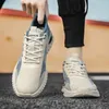 Casual Shoes Men Mesh Breathable Lace-up Comfort Soft Sole Lightweight Sneakers Round Head Thick Bottom Running Jogging Trainers