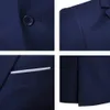 Ternos masculinos para casamento, 2 conjuntos de blazers elegantes, 3 peças, jaquetas completas formais, colete, calças, traje clássico 240318
