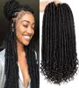 Волосы Goddess Faux Locs, связанные крючком, 18-дюймовые прямые волосы Goddess Locs с вьющимися кончиками, синтетические косички для волос, связанные крючком для чернокожих женщин2974376