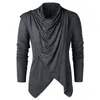 2023 Hombres Fi Color Sólido Cardigan Hombres LG Manga Camiseta Slim Fit Suéter Casual Una Línea Cuello Cardigan LG Manga Y9r8 #