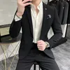 jackets+pants Men's Spring Quality Busin Suits Male Slim Fit Solid Color Groom's Wedding Dr Fi 2 pieces Blazers 4XL S63t#