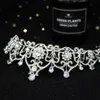 Light Blue Crystal Tiara Crown Princess Bridal Wedding Headband Hair Jewelry Accessories Fashion Headdress Pageant Prom Ornaments 285z