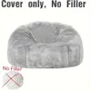 1pc Washable Plush Fleece Youth Black Soft Bean Bag Sofa Chair Cover for Bedroom Office Living Room Home Decor (no Filler)