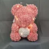 De PE flor 40Cm rosa de peluche decoración de boda oso de espuma con LED amor corazón oso cumpleaños Día de San Valentín para niñas regalo artesanías
