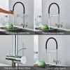 Torneiras de cozinha Torneira de água filtrada Preto Pull Down Flexível Pulverizador Latão 360 Purificação Giratória Pure Mixer Tap 3 Way