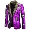Luxury Gold Sequin Glitter Jacket Men Slim Fit hacked Lapel Blazer Jacket Mens Nightclub Stage Singers Blazers Costume Homme Q4wk#