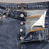 Повседневные мужские джинсы дизайнер мотоцикл Мужские фиолетовые прямые джинсовые брюки Женщины расстроенные рваные байкеры синий джинсовый шорты Slim Fit