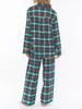 Hemkläder Kvinnor Pyjamas Lounge Set Fruit Plaid Checkerboard Print Långärmad skjortor Toppar och byxor 2 -stycken Loungewear Outfits