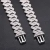 mens hip hop necklace high quality long buckle 20MM wide 4 row moissanite diamond cuban link chain trendy chains necklaces jewelry women rock daily outfit