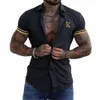 Mäns sociala skjorta Men's Short Sleeve T-shirt 2023 Fi Poker K tryck Skjorta Casual Loose Top Men's Camisas Z53S#