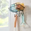 Hooks Wall Organizer Kitchen Hanging Sponge Rag Holder Draining Rack Bathroom Puch Free Soap