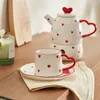 Tasses nordiques belles filles coeur coeur tasses ménagers en céramique