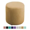 Cadeira cobre redondo otomano slipcover poliéster mistura footstool protetor estiramento com fundo elástico tecido jacquard lavável