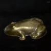 Flaschen YIZHU CULTUER ART Länge 8 cm Alte chinesische Bronze handgefertigte Froschstatue Wassertropfen Dekoration Geschenkkollektion