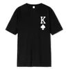 poker 'K' T-shirt de manga curta masculina Casual Multicolor Top For Men Cott Loose Oversized T shirt Persalized trend Tees d5th #