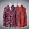 Roupas étnicas elegantes tops cetim jacquard cheongsam jaqueta tradição estilo chinês casaco mulheres ano tang roupas hanfu festa qipao bigsize