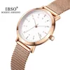 IBSO Brand Womens Watch Fashion Rose Gold Color Quartz Femme Mesh Band Mouvement Japon Relogio Feminino 240318